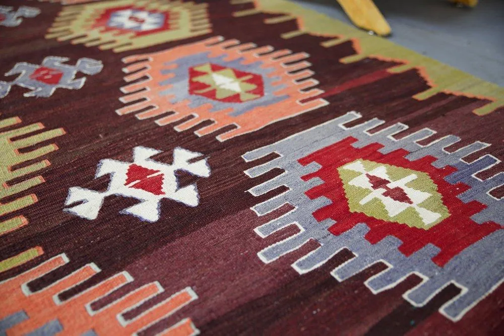 Vintage Sivas Kilim Rug 6'8"x11'4"