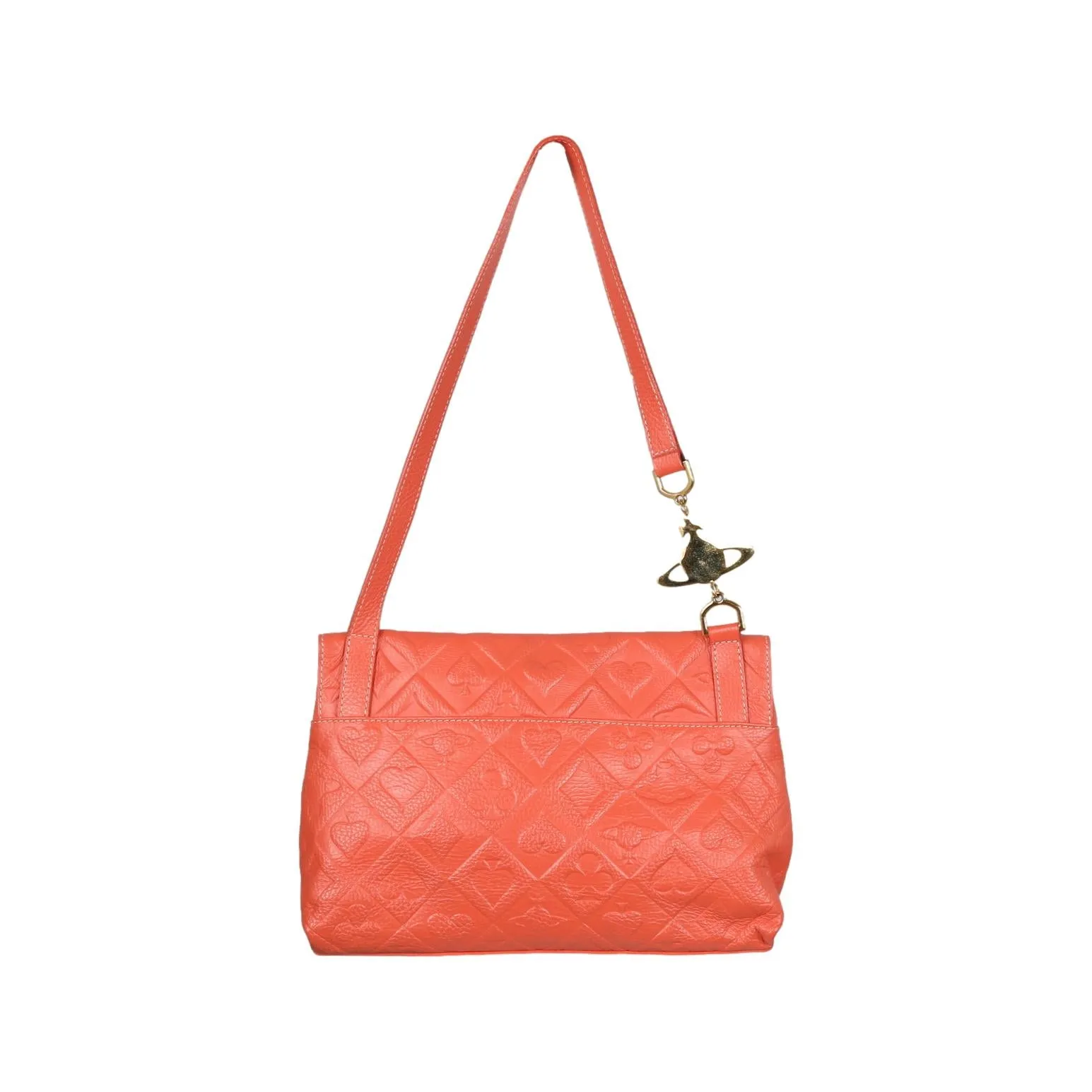 Vivienne Westwood Orange Embossed Shoulder Bag
