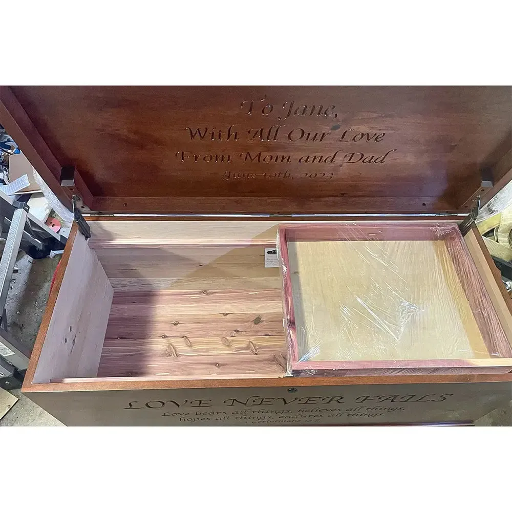 Waterfall Hickory Natural Cedar Hope Chest