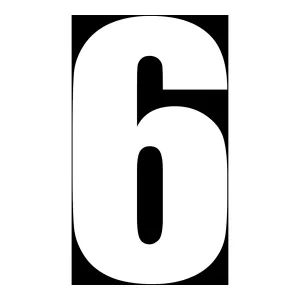 Whites Race Number - White #6 (10 Pack)