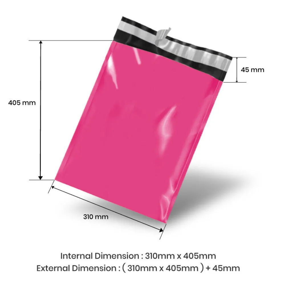 WholeSale 10000pcs Hot Pink 310 x 405  45mm Poly Mailers for E-commerce and Retail Shipping