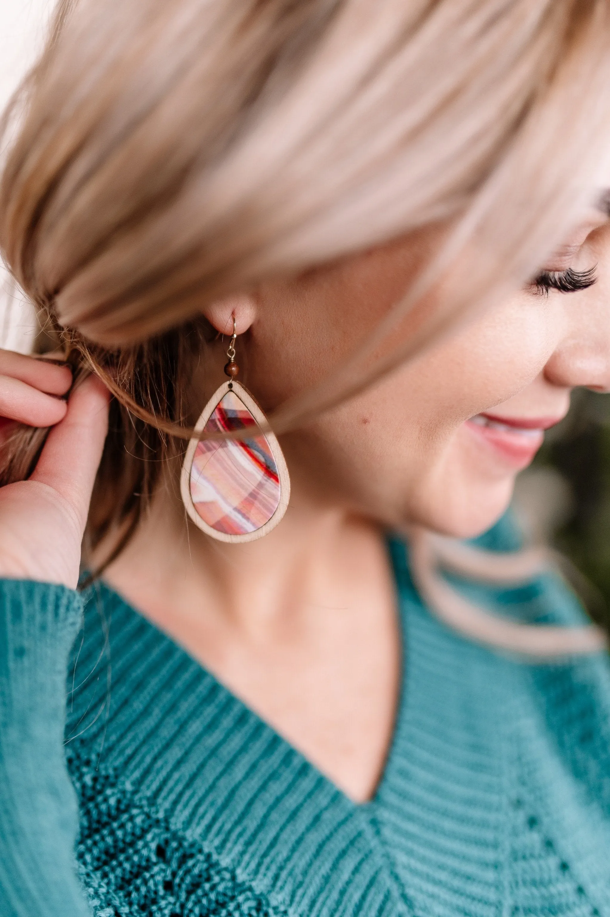 Wish You Wood Patterned Earrings