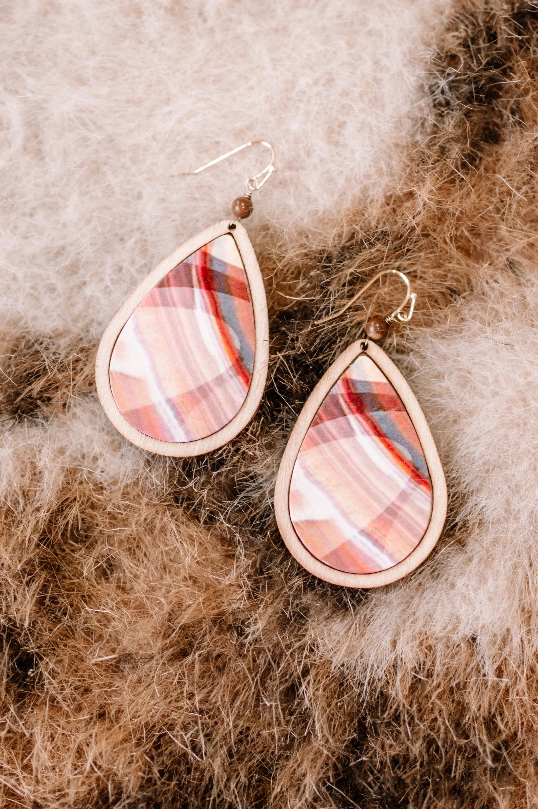 Wish You Wood Patterned Earrings