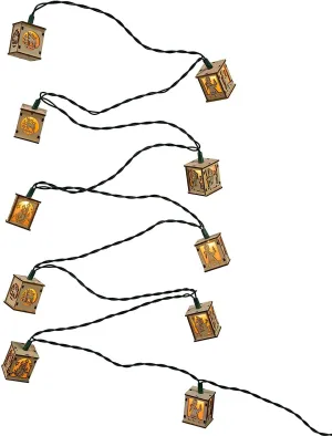 Wooden Lantern Christmas String Light Set