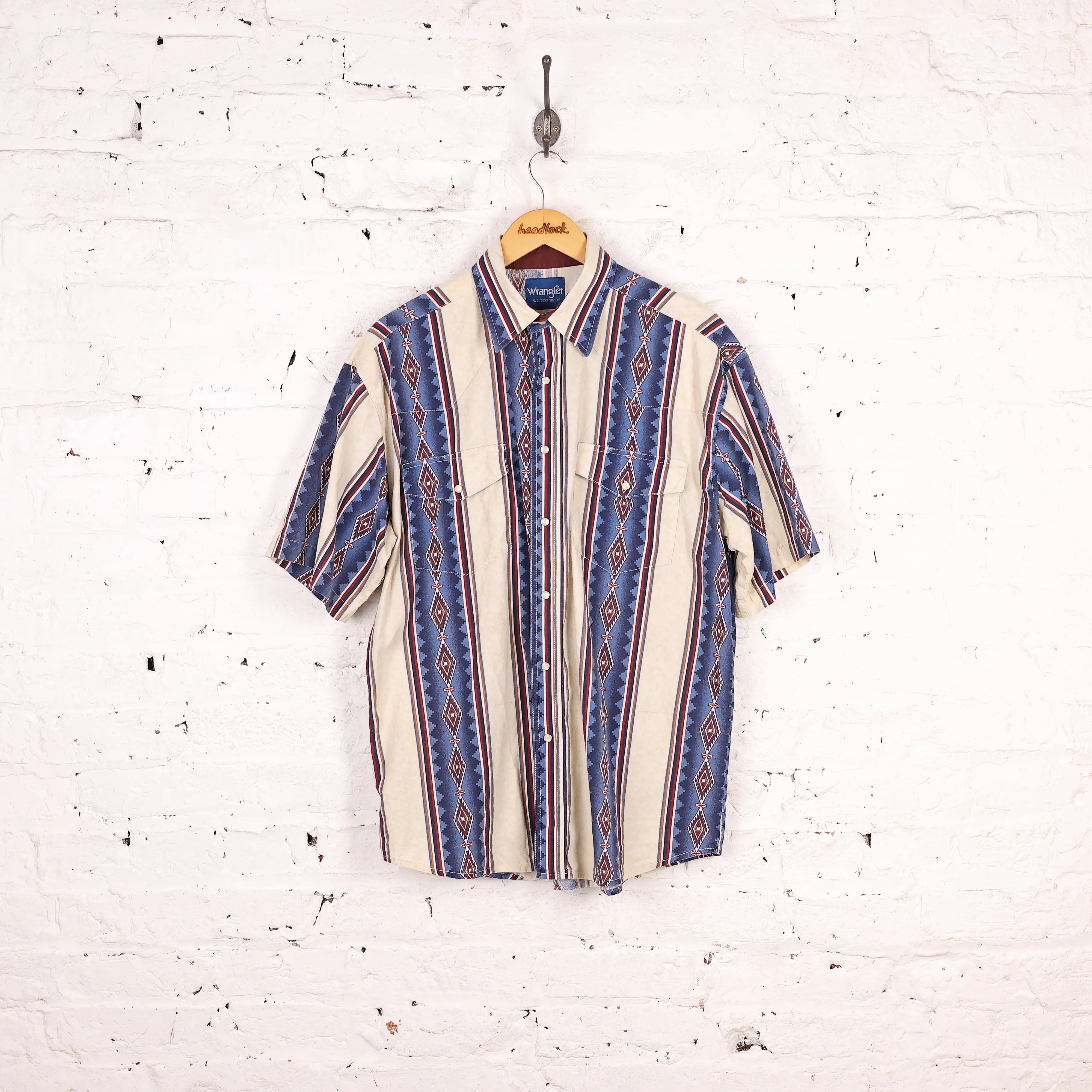 Wrangler Patterned Western Shirt - Beige - L